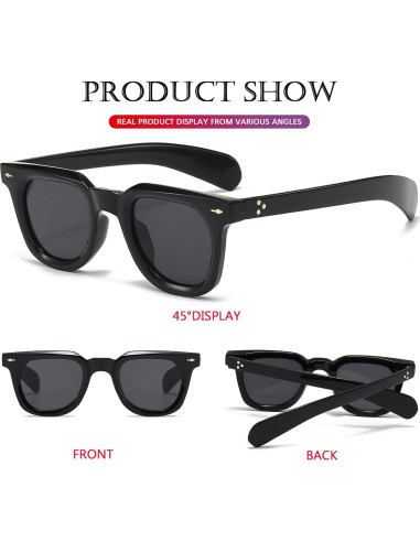 Gafas de sol cuadradas PORADAY unisex con lentes UV400