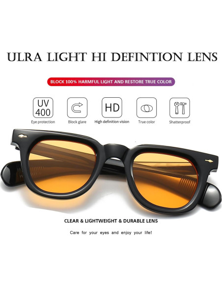 Gafas de sol cuadradas PORADAY unisex con lentes UV400 Gafas de sol cuadradas PORADAY unisex con lentes UV400