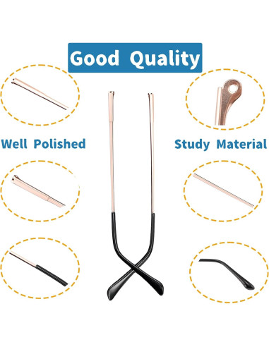 Patas de Gafas de Metal TORWOL 138mm Oro Rosa Reemplazo