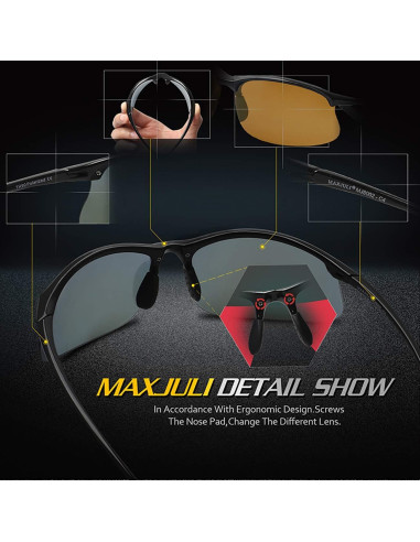 Gafas de sol deportivas JULI MJ8002 polarizadas unisex