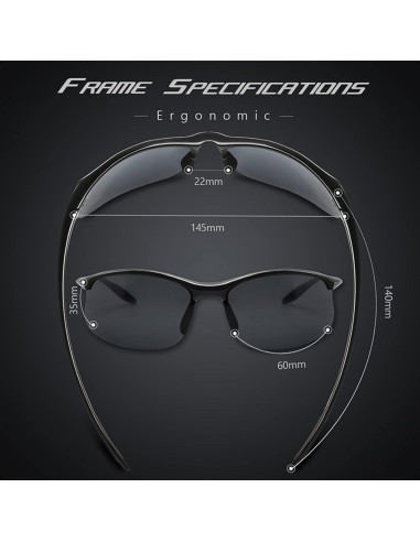 Gafas de sol deportivas JULI polarizadas TR90 unisex