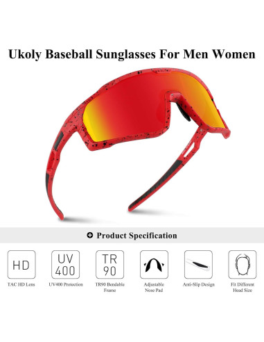 Gafas de sol deportivas Ukoly 620 con lente HD UV400