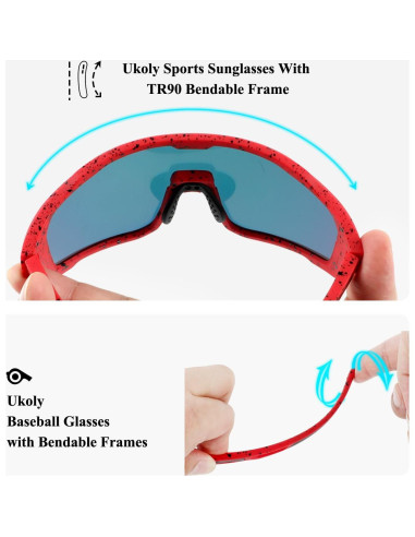 Gafas de sol deportivas Ukoly 620 con lente HD UV400