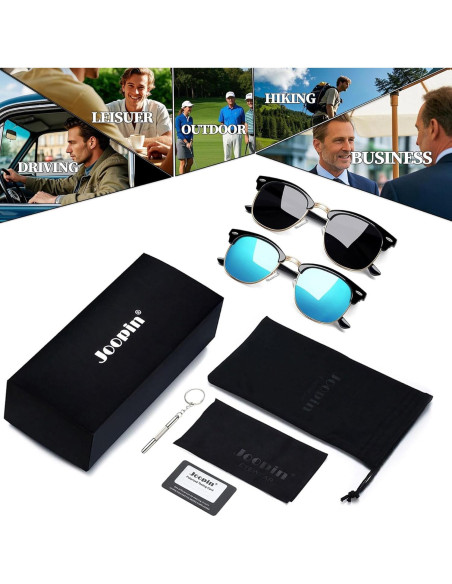 Gafas de sol Joopin unisex polarizadas UV400 medio marco Gafas de sol Joopin unisex polarizadas UV400 medio marco