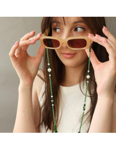 Cadena de Gafas ERNAULO Verde con Perlas 73.66 cm 2