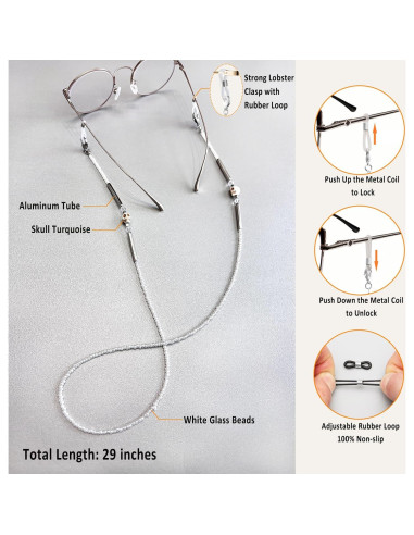 Cadena de Gafas ERNAULO para Mujeres con Perlas 73.66 cm