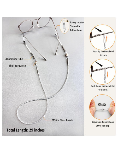 Cadena de Gafas ERNAULO para Mujeres con Perlas 73.66 cm