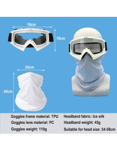 Gafas de Motocicleta LJDJ con Balaclava UV y Protección 2