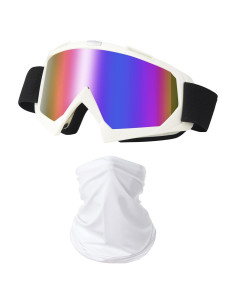 Gafas de Motocicleta LJDJ con Balaclava UV Coloridas