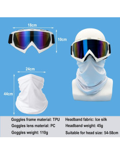 Gafas de Motocicleta LJDJ con Balaclava UV Coloridas 2