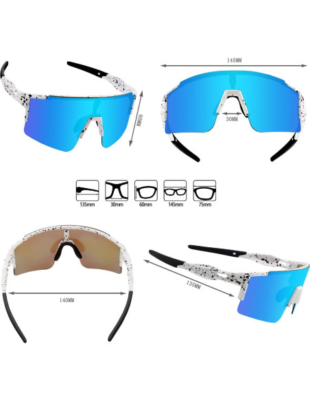 Gafas de sol OULAIQI polarizadas 3 lentes para ciclismo