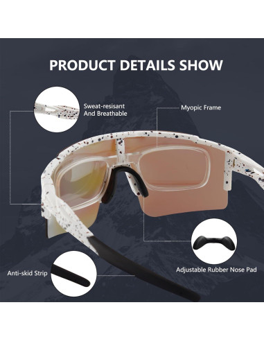 Gafas de sol OULAIQI polarizadas 3 lentes para ciclismo