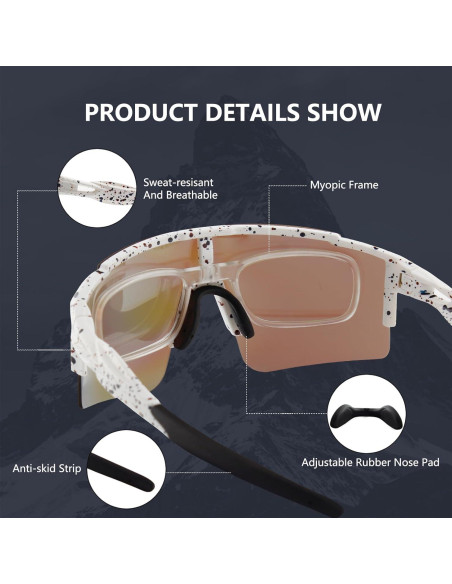 Gafas de sol OULAIQI polarizadas 3 lentes para ciclismo