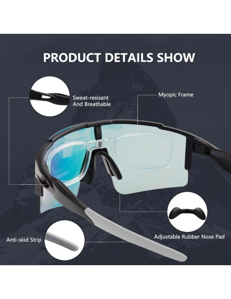 Gafas de sol OULAIQI polarizadas 3 lentes para ciclismo