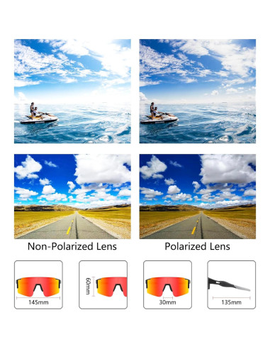 Gafas de sol OULAIQI polarizadas 3 lentes para ciclismo