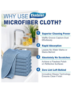 Paño de Microfibra Ekedalen 30x30 cm, 6 Unidades, Azul 2
