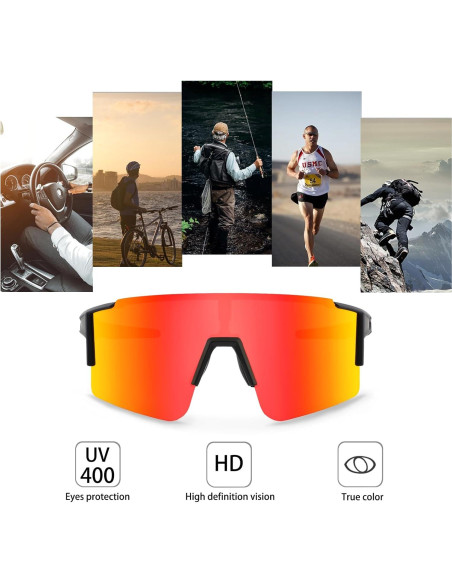Gafas de sol OULAIQI polarizadas 3 lentes para ciclismo