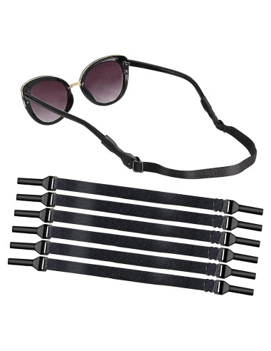 Correa Ajustable para Gafas - 6 Piezas Unisex Negro