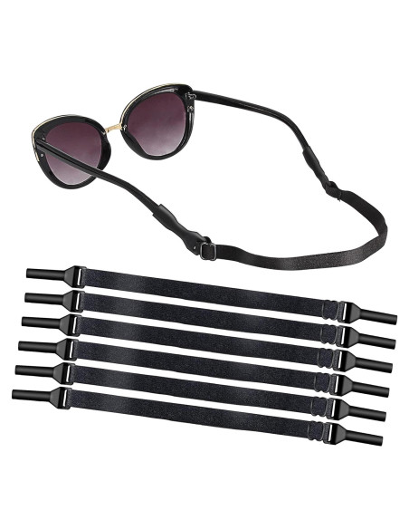 Correa Ajustable para Gafas - 6 Piezas Unisex Negro