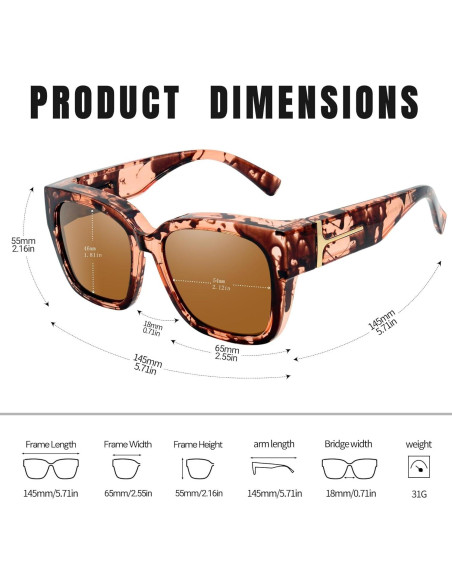Gafas de Sol KANASTAL Polarizadas UV400 para Prescripción