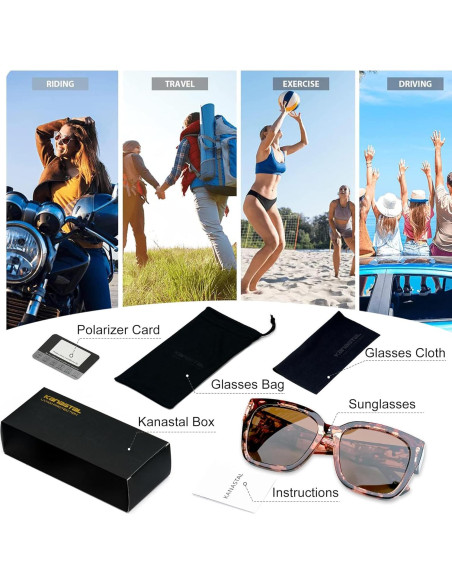 Gafas de Sol KANASTAL Polarizadas UV400 para Prescripción