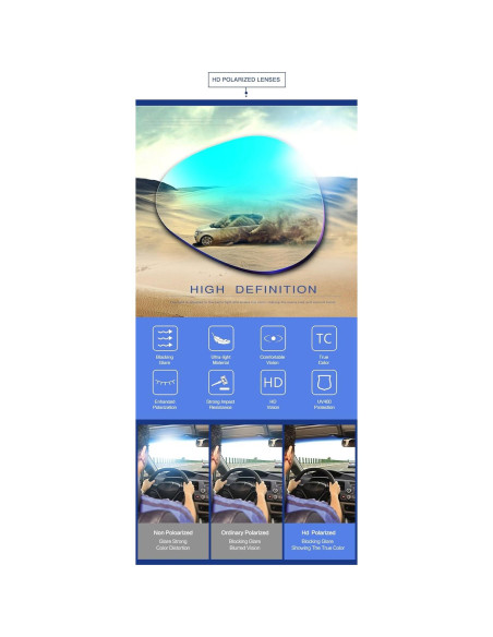 Gafas de sol deportivas PUKCLAR polarizadas UV400 63mm