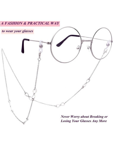 Cadena Lanyard para Gafas KAI Top 70 cm Plateada