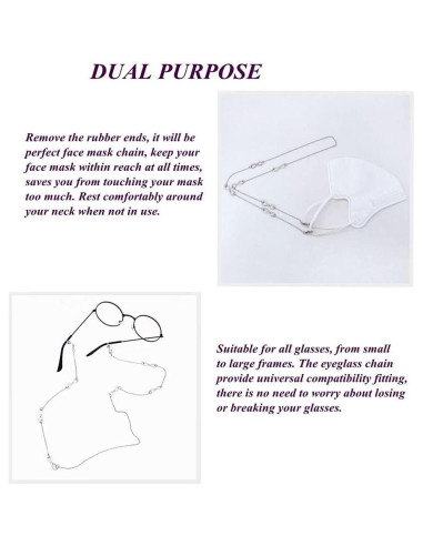 Cadena Lanyard para Gafas KAI Top 70 cm Plateada