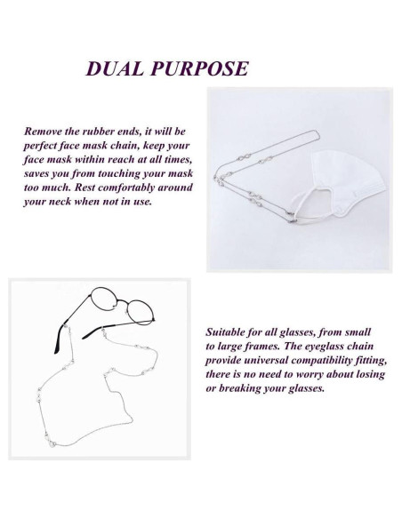 Cadena Lanyard para Gafas KAI Top 70 cm Plateada