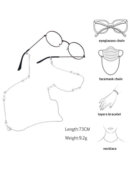 Cadena Lanyard para Gafas KAI Top 70 cm Plateada