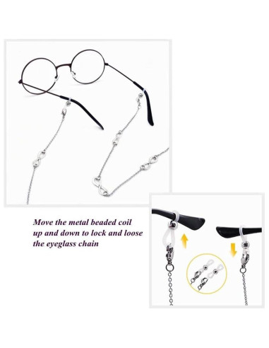 Cadena Lanyard para Gafas KAI Top 70 cm Plateada