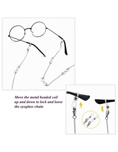 Cadena Lanyard para Gafas KAI Top 70 cm Plateada