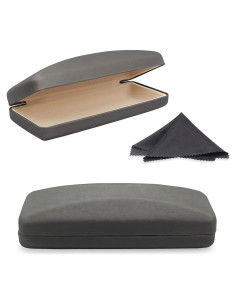 Estuche Duro para Gafas SMARTTOP Gris con Paño de Limpieza