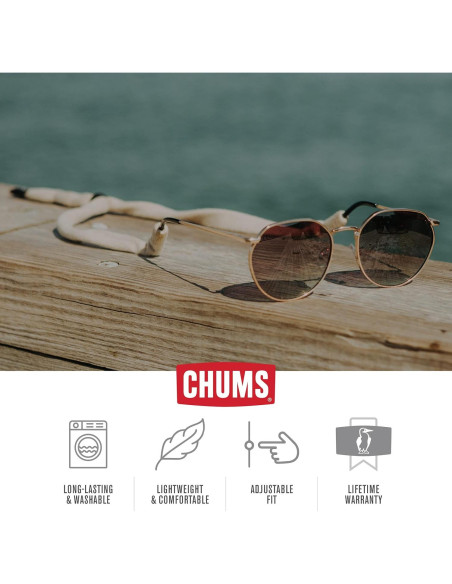 Retenedor de Gafas Chums Algodón Original Estándar Gris/Blanco