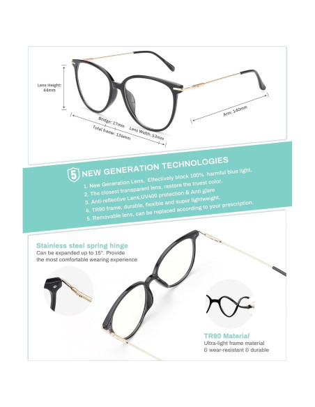 Gafas Anti Luz Azul Gaoye Unisex Estilo Gato Ojo