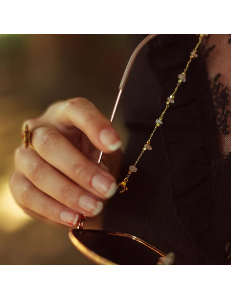 Cadena de Gafas para Mujeres Soporte de Cristal Rosa 71 cm