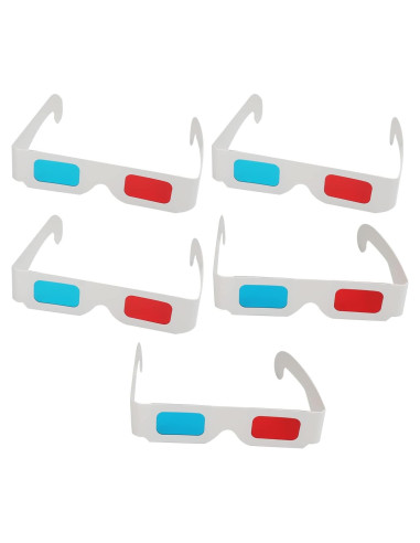 Gafas 3D Othmro 20 Pcs Rojo-Azul Cartón Lente Resina
