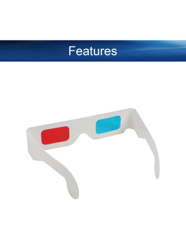Gafas 3D Othmro 20 Pcs Rojo-Azul Cartón Lente Resina