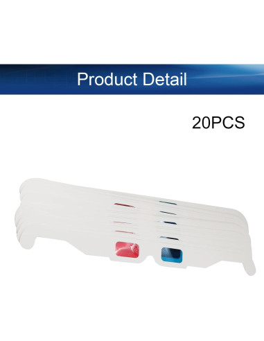 Gafas 3D Othmro 20 Pcs Rojo-Azul Cartón Lente Resina