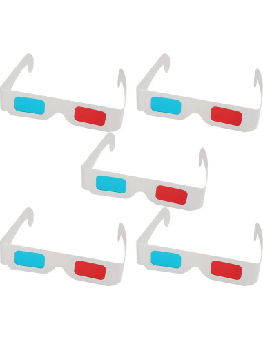 Gafas 3D Othmro 20 Pcs Rojo-Azul Cartón Lente Resina