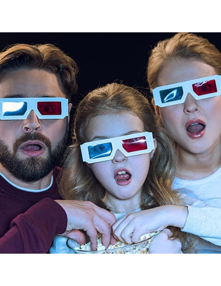 Gafas 3D Othmro 20 Pcs Rojo-Azul Cartón Lente Resina