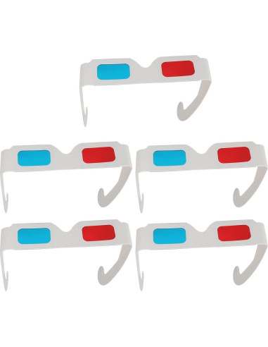 Gafas 3D Othmro 20 Pcs Rojo-Azul Cartón Lente Resina