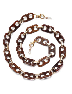 Cadena de Gafas Acrílico Marrón para Mujeres