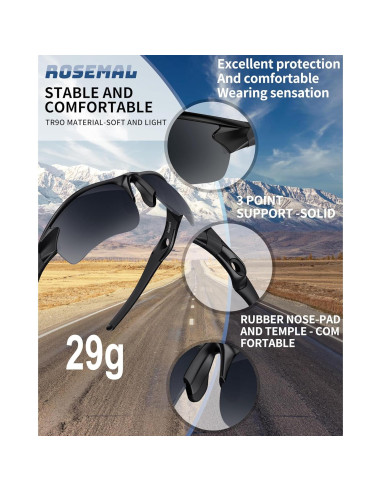Gafas de sol deportivas Rosemal 7121A polarizadas UV400