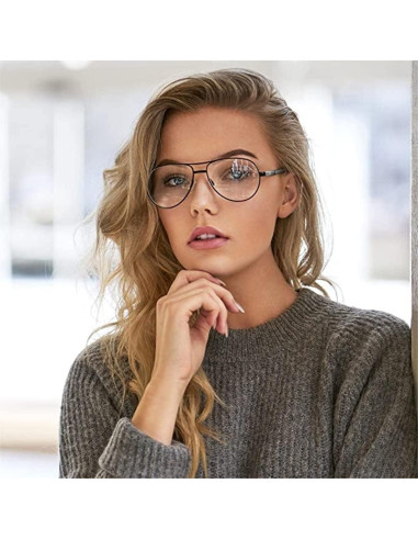 Gafas de Aviador HJSTES Lentes Transparentes Anti Luz Azul