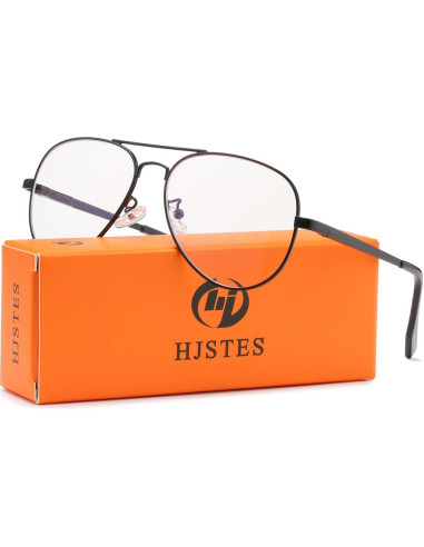 Gafas de Aviador HJSTES Lentes Transparentes Anti Luz Azul