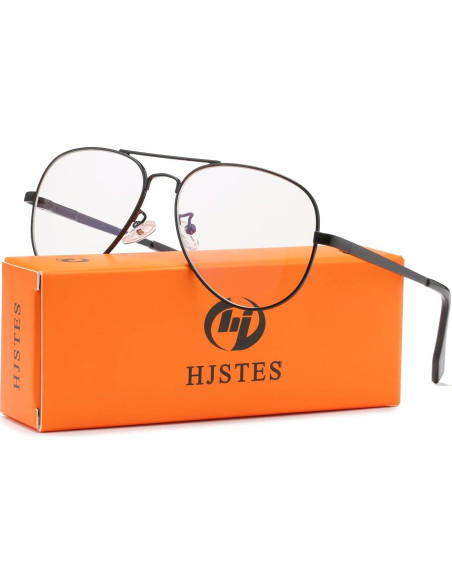 Gafas de Aviador HJSTES Lentes Transparentes Anti Luz Azul