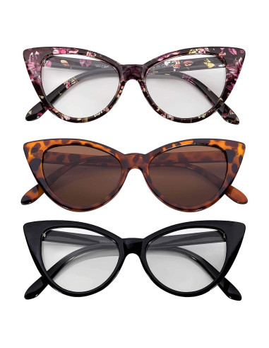 3 Gafas de Sol Gato OWL con Protección UV para Mujeres