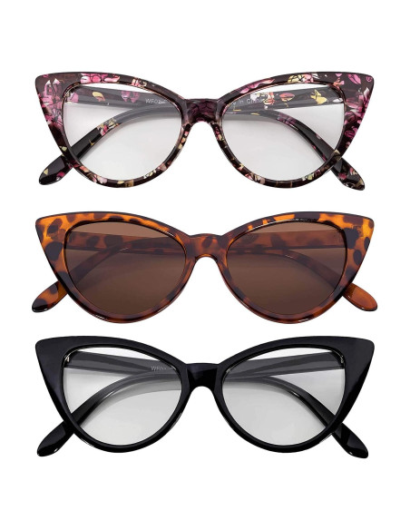 3 Gafas de Sol Gato OWL con Protección UV para Mujeres