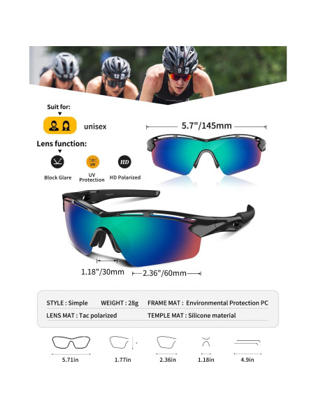 Gafas de sol deportivas Rosemal 7252 polarizadas UV400